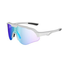 Cycling Glasses with Broad Lens Coverage for Commuting Use Sport Sunglasses White blue