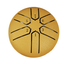 6 Tone Small Steel Tongue Drum Ethereal Drum for Meditations Healing Concert Yoga Yellow