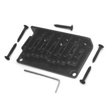 6 String Fixed Bridge Zinc Alloy Electric Bass Bridge Adjustable String Bridge Black