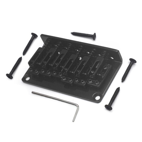 6 String Fixed Bridge Zinc Alloy Electric Bass Bridge Adjustable String Bridge Black
