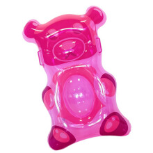 Bear Shaped Inflatable Pool Board for Kids with Side Grips for Water Play Pink