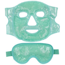Full Face Compress Mask Cover with Eye Cover for Home or Travel Use Cold Pack Green