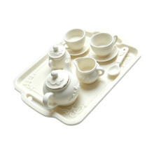 Miniature Mini Tea Service Accessory Tray for Pretend Play Table Display