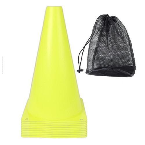 10Pcs Plastic Agilitys Cone Training Maker Bucket Soccer Obstacle Cone Fluorescent green
