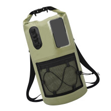 Dry Bag Backpack with Shoulder Carry for Beach Days and Hiking Green Color