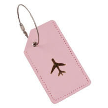 Luggage Tages PU Leather Suitcase Tages with Steel Loops Baggages Handbag Tages Pink