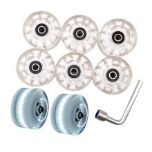 Skateboard Roller Skate Wheels with Bearings, Double Row Roller Skate Wheels Set White