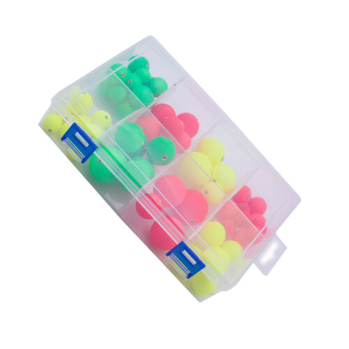 Colorful Fishing Float Strikes Indicator Round Shape Bobber Float, Pack of 60pcs