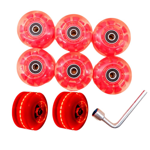 Double Row Skating Skateboard Quads Skate Replacement Wheels Roller Skate Wheels Red