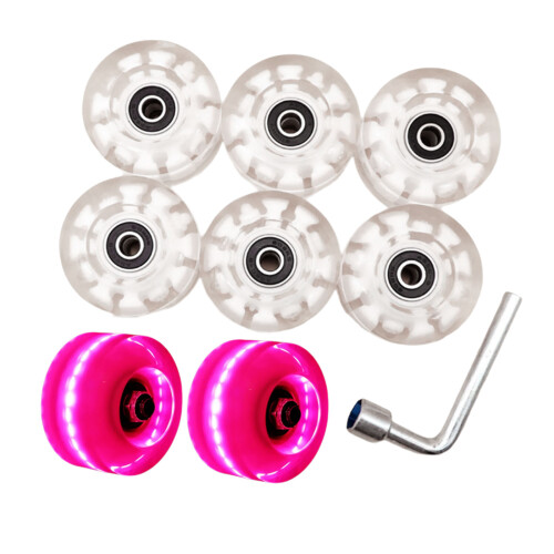 Roller Skate Wheels Double Row Roller Skate Accessory Quads Skate Replacements Pink