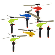 6PCS/Pack Pull String Helicopter Toy Random Color for Kids Outdoor Fun Party