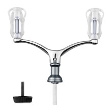Double Rocker Arm Fishing Reel Handle for Freshwater and Saltwater Transparent silver