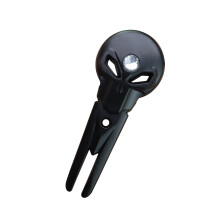 Compact Metal Golf Divot Fork with Skull Design for Grass Care Black