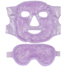 Face Compress Mask Set Set with Eye Cover for Hot and Cold Daily Use Cold Pack Purple