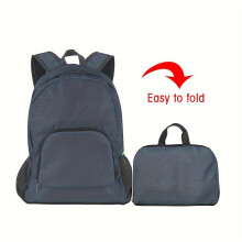 (Grey) 1 Stück faltbare Rucksack-Reisetasche – leichter Damen-Rucksack – tragbare Herren-Outdoor-Sporttasche mit großem Fassung