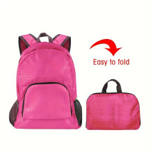 (pink) Mochila plegable para hombre, bolsa de viaje, ligera, de gran capacidad, portátil, para deportes al aire libre, 1 unidad