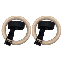 Body Exercise Full Body Workout Rings Adjustable Wood Gymnastics Rings 32 thick B