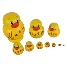 Set of 10 Wood Duck Nesting Figures Russian Matryoshka Doll Bookshelf Ornament