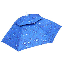 Outdoor Fishing Umbrella Hat Umbrella Caps Rain Sun Protections Raindrop blue vinyl