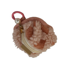 Elegant Women's Earphone Bag Secure and Portable Coin Purse Change Organizer Pink
