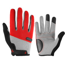 Touchscreens Gloves Full Finger Cycling Gloves Shock Absorbing Workout Gloves Red M