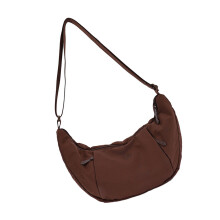 Autumn Winter Casual Shoulder Dumpling Bags Spacious Nylon Crossbody Bag Coffee