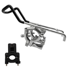 Boats Rail Mount Fishing Rod Rack with Clamp, Boats Fishing Rod Support Holder Black