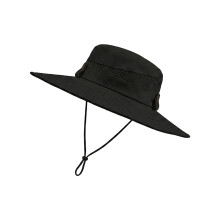 Summer Fishing Hat with Adult Size and Chin Cord for Warm Day Wear Black