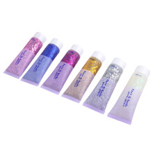 Shimmering Face and Body Glitter Gel Kit 6Pcs for Festive Party Occasion