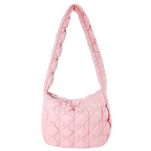 Crossbody Hobos Bags Toted Shoulder Handbag with Quilted Finish and Top Watermelon Red