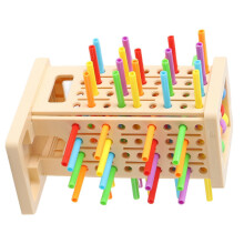 Parent Child Stick Pulling Board Game Toy with Colorful Ball Drop for Toddler