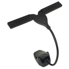 LED Music Stand Light Lamp with 2 Lamp Head Travel LED Book Light Reading Light