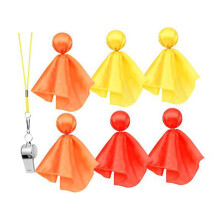 6pcs Referee Gear Penalty Flags for Soccer Ref Umpire Coaches Referee 2red2yellow2orange