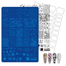 Metal Stamping Plate for DIY Manicure Practice and Clean Art Transfer Template SY09
