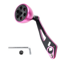 Fishing Reels Power Handle Single Knob Fishing Baitcasting Reels Rocker Arm Grip Pink 35mm