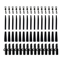 Fishing Tackle Tool Set Including Clip Change Swivels Anti-Tangles Sleeves