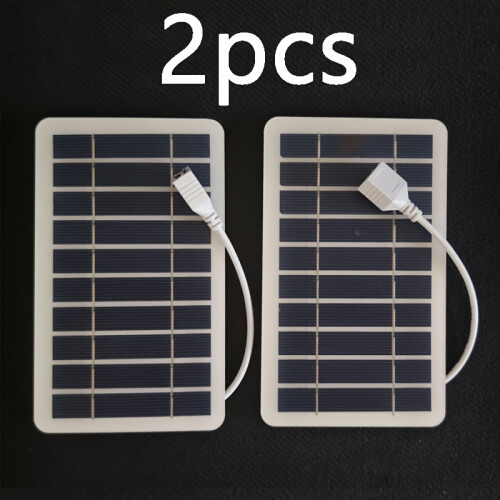 2 Pack Portable Solar Charger Panel 5V 2W USB Output Lightweight Rectangular Solar Power Charger for Outdoor Camping Hik