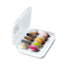 Lake Use Mop Fly Set, Group of 10 with Fiber Body and Carry Support
