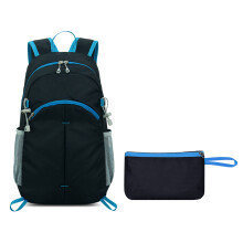 Women Hiking Backpack Student Foldable Backpack Large Capacity Nylon Backpack Black
