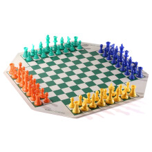 Four Player Chess Set Family Chess Game With Foldable Chessboard & Chess Piece