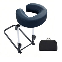 Adjustable Height Bed Massages Head Holder Headrest Face Cradle With Storage Bag Gray blue
