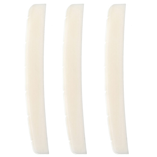 6 String Guitar Nut Saddles Cattle Bone Pre-Slotted Top Nut Curved Bottom 3
