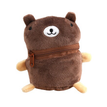 Mini coin bag in soft plush style for students and everyday carry bear