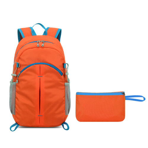 Women Nylon Backpack Foldable Backpack Casual Daypacks Large Capacity Backpack Orange