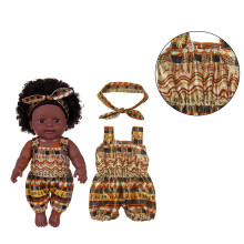 12’’ Nurturing Doll Black Reborns Toy Soft African Girl Doll Parenting Game D