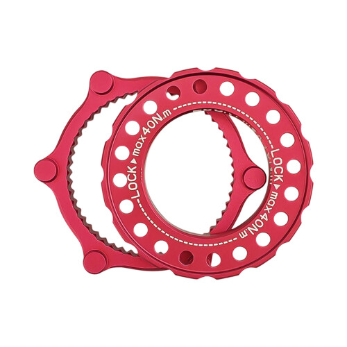 6-Bolt Disc Brake Mount Change Component for Center Lock Cycling Use Red