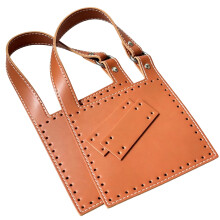 Two Piece PU Bag Panels for Grip Replacement and Custom Bag Making Brown