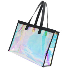 Delicate Holographic Clear Gym Bag Ample Space for Clothing and Accessories Black