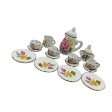 1/12 Doll House Tea Set Ceramic Coffee Cup Pot Figurine for Scene Displaying wealth