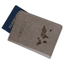 Passport Holder PU Leather Passport Holder Cover Wallet Case Organisers for Card Gray
